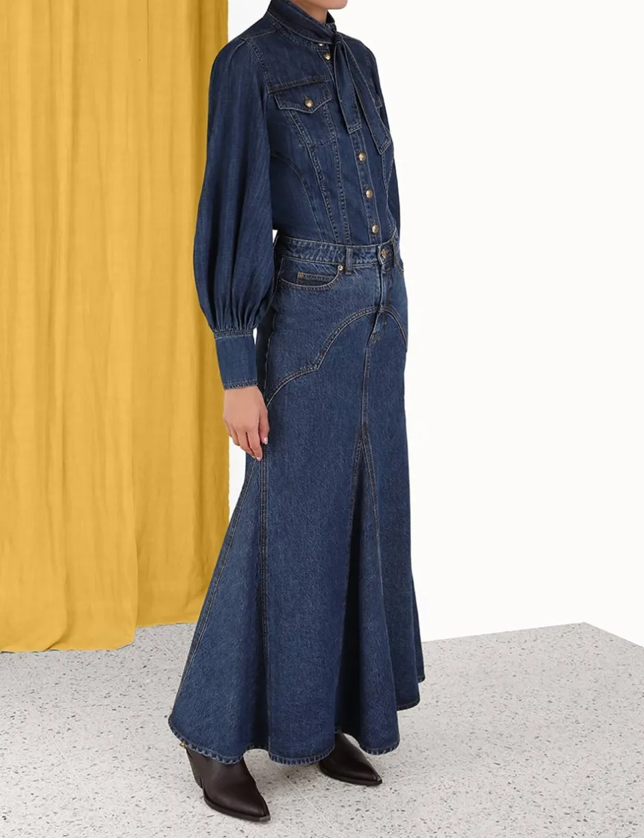 New ZIMMERMANN Luminosity Denim Corset Shirt