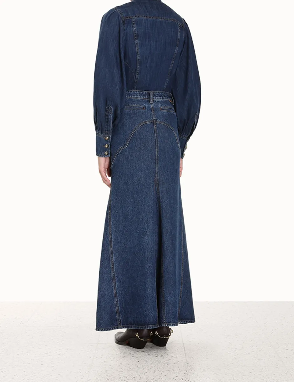 New ZIMMERMANN Luminosity Denim Corset Shirt