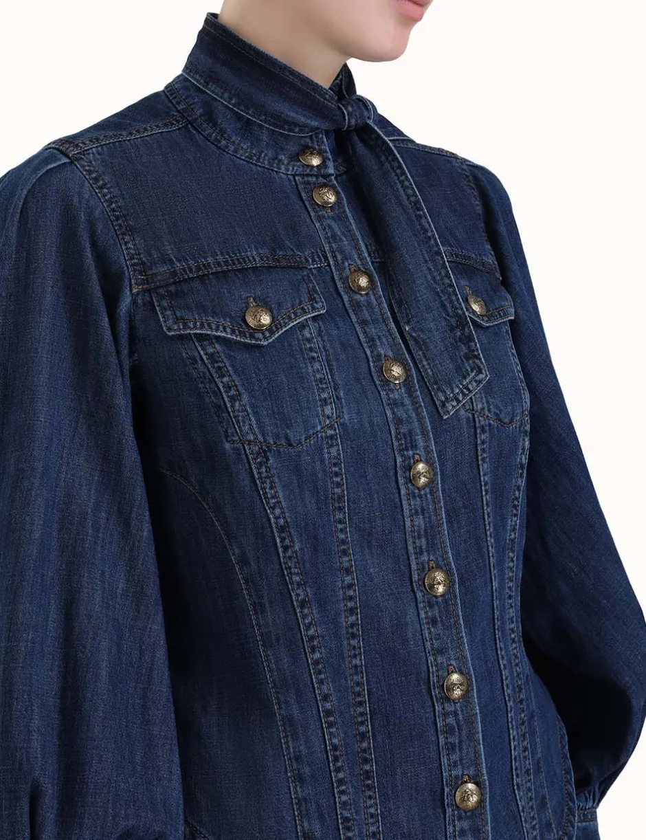 New ZIMMERMANN Luminosity Denim Corset Shirt