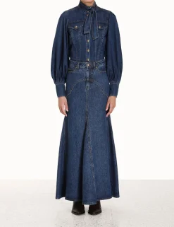 ZIMMERMANN Luminosity Denim Corset Shirt