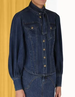Sale ZIMMERMANN Luminosity Denim Corset Shirt