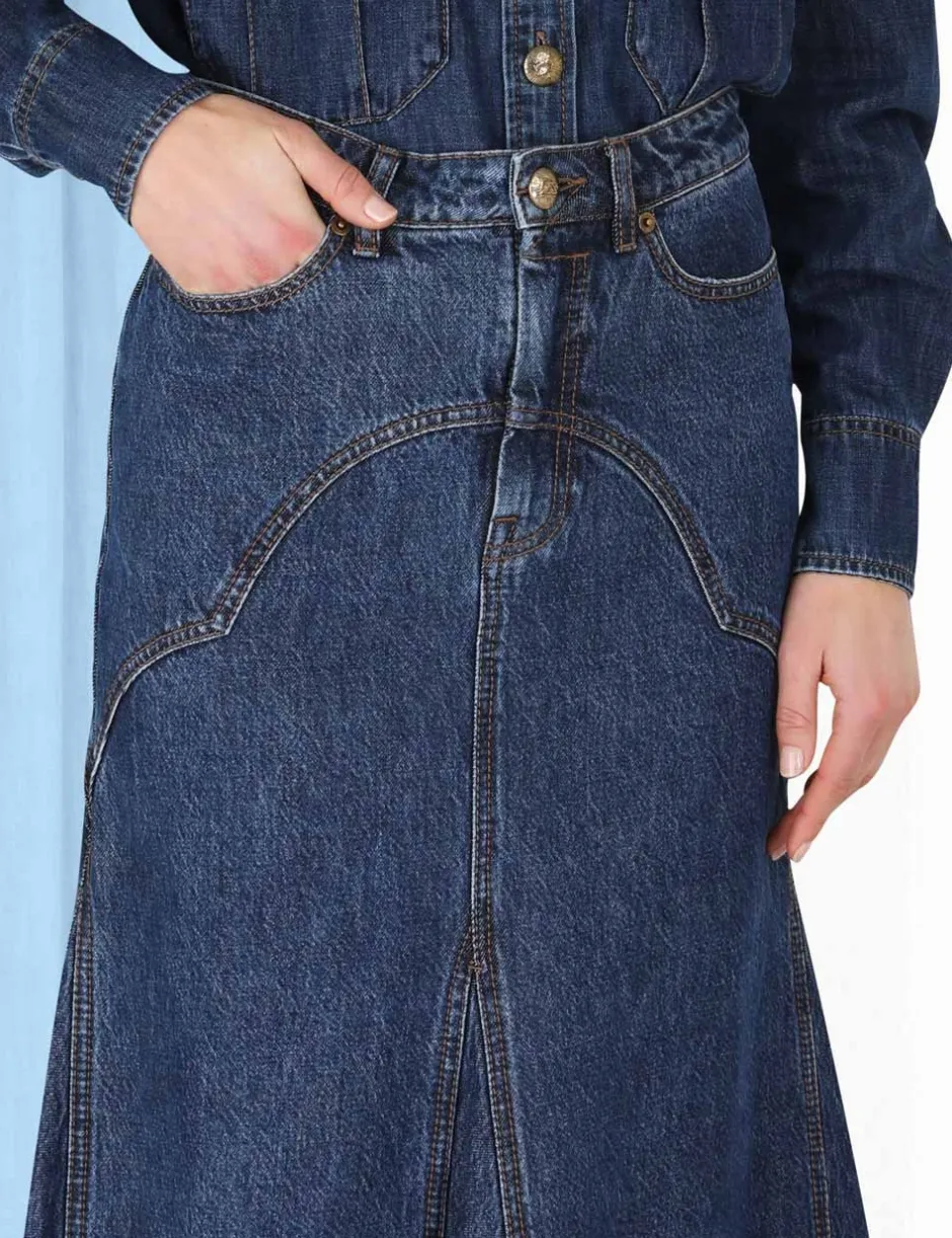 ZIMMERMANN Luminosity Denim Maxi Skirt