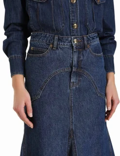 Best ZIMMERMANN Luminosity Denim Maxi Skirt