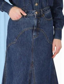 Discount ZIMMERMANN Luminosity Denim Maxi Skirt