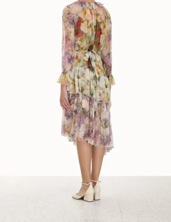 Outlet ZIMMERMANN Luminosity Frill Midi Dress