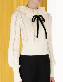 Sale ZIMMERMANN Luminosity Frill Neck Sweater