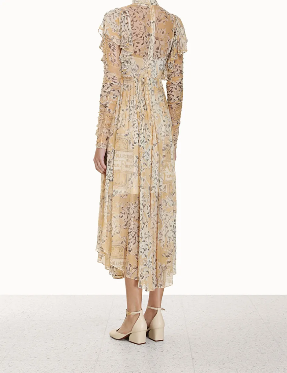 ZIMMERMANN Luminosity Gathered Midi Dress