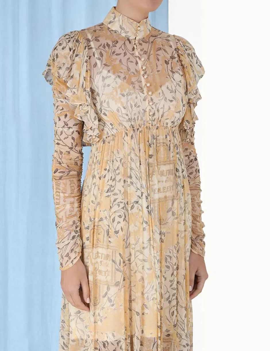 ZIMMERMANN Luminosity Gathered Midi Dress