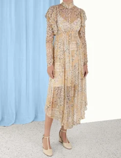 Online ZIMMERMANN Luminosity Gathered Midi Dress