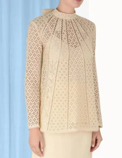 Outlet ZIMMERMANN Luminosity Lace Paneled Blouse