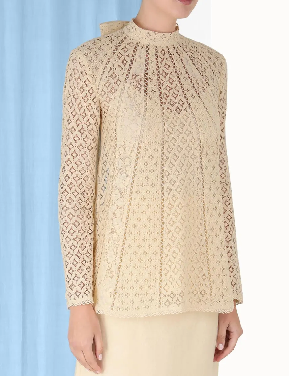 Outlet ZIMMERMANN Luminosity Lace Paneled Blouse