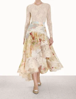 Clearance ZIMMERMANN Luminosity Lace Spliced Skirt