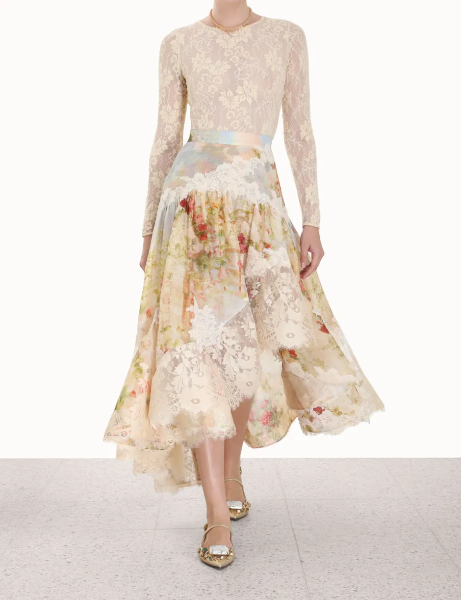 Clearance ZIMMERMANN Luminosity Lace Spliced Skirt