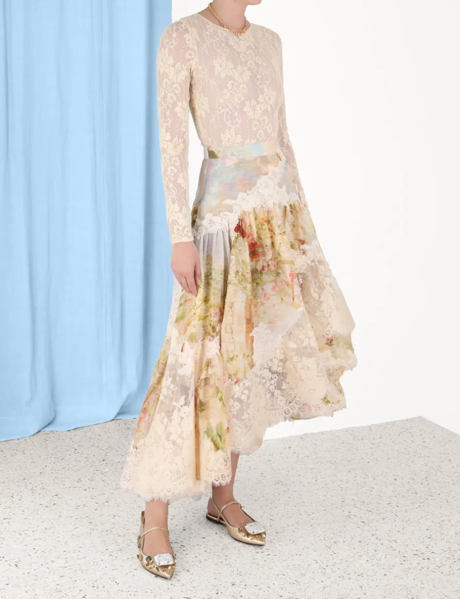 Clearance ZIMMERMANN Luminosity Lace Spliced Skirt