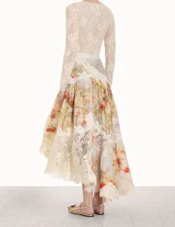 Clearance ZIMMERMANN Luminosity Lace Spliced Skirt