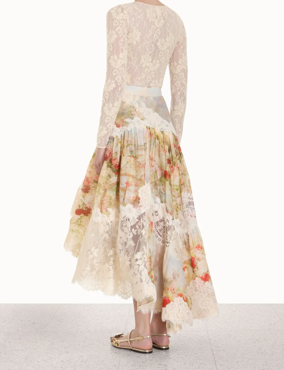 Clearance ZIMMERMANN Luminosity Lace Spliced Skirt