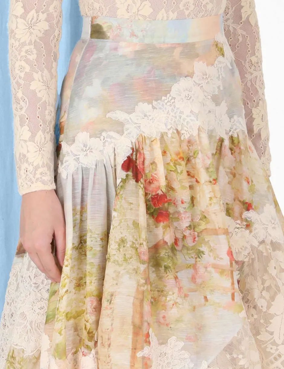 Clearance ZIMMERMANN Luminosity Lace Spliced Skirt