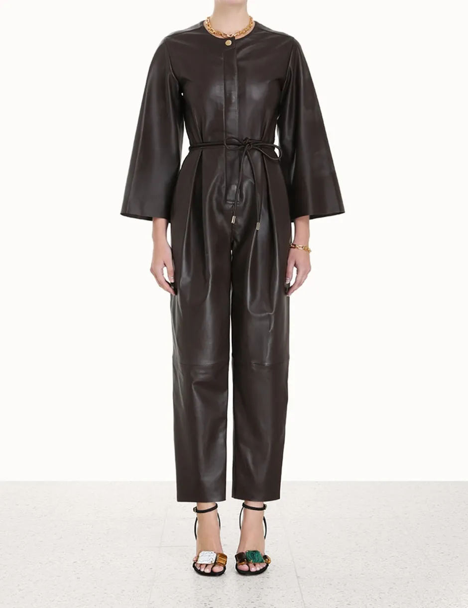 Hot ZIMMERMANN Luminosity Leather Jumpsuit
