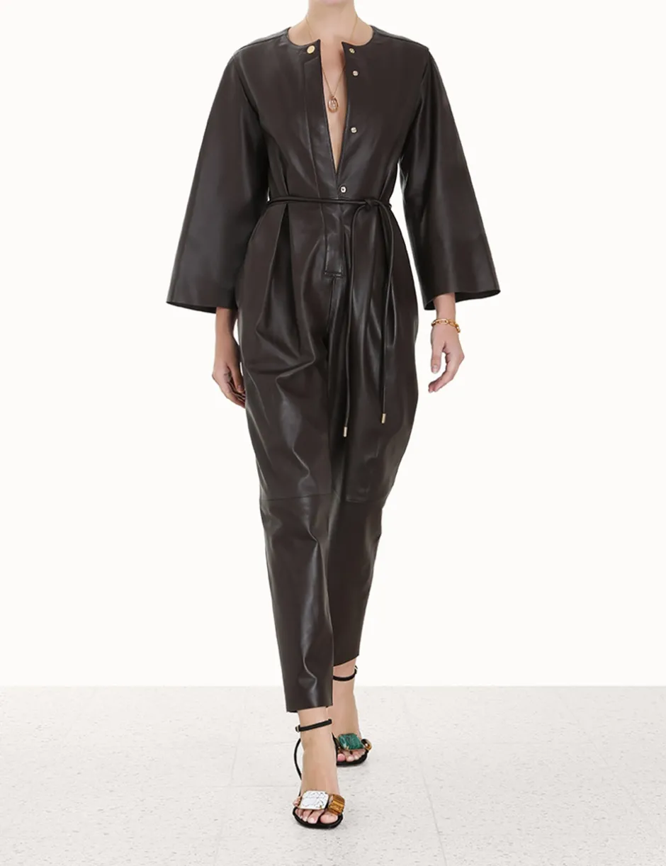 Hot ZIMMERMANN Luminosity Leather Jumpsuit