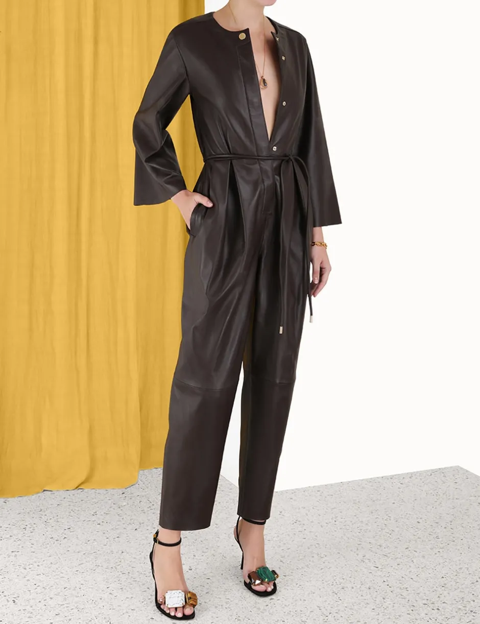 Hot ZIMMERMANN Luminosity Leather Jumpsuit