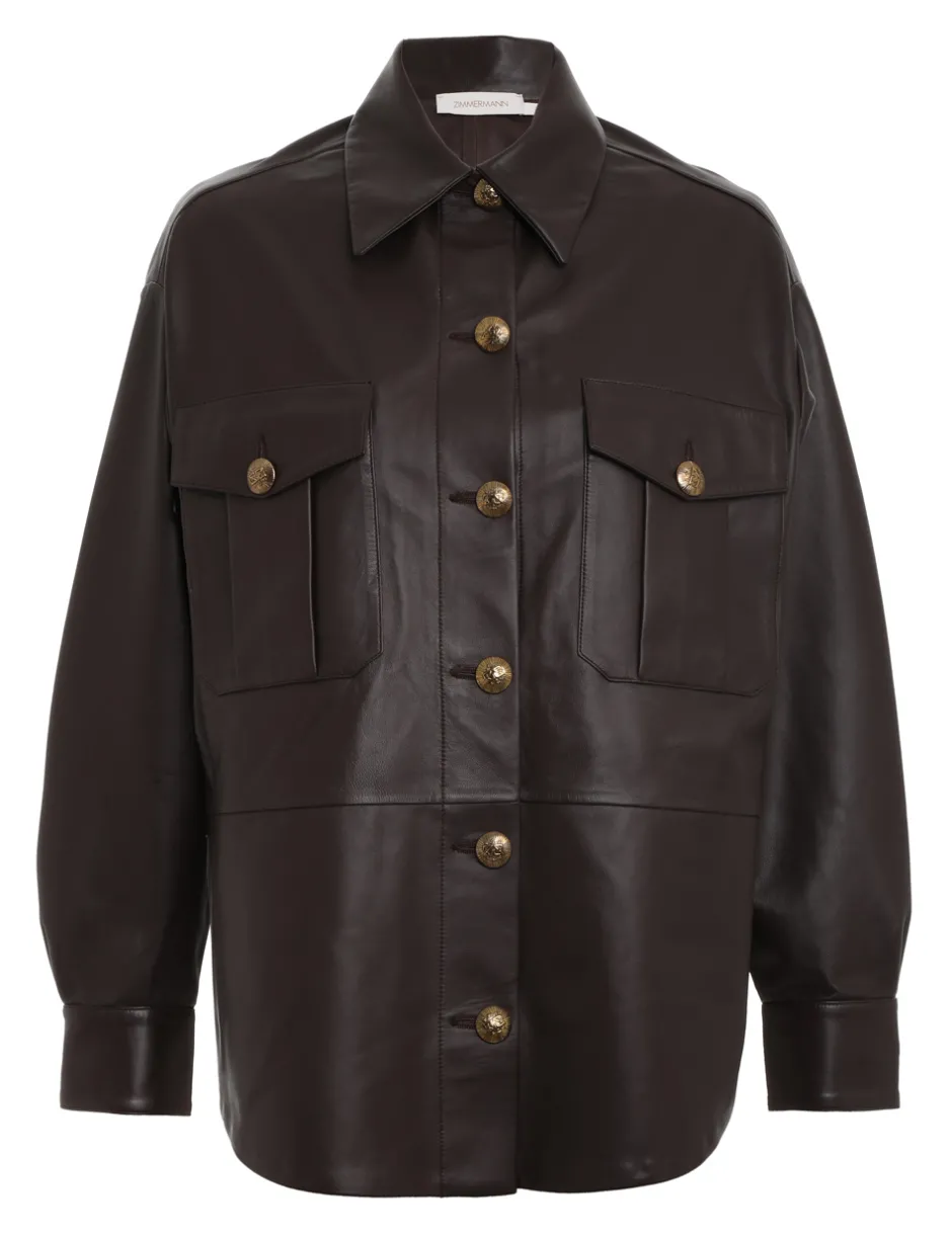 Sale ZIMMERMANN Luminosity Leather Shirt