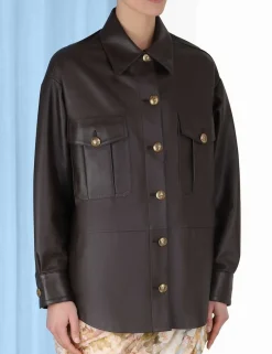 Sale ZIMMERMANN Luminosity Leather Shirt