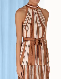 Hot ZIMMERMANN Luminosity Lurex Halter Top