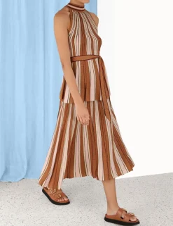 Outlet ZIMMERMANN Luminosity Lurex Stripe Skirt