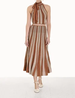 Outlet ZIMMERMANN Luminosity Lurex Stripe Skirt