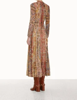 Clearance ZIMMERMANN Luminosity Panelled Midi Dress
