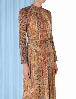 Clearance ZIMMERMANN Luminosity Panelled Midi Dress