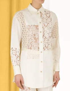 New ZIMMERMANN Luminosity Patch Lace Shirt