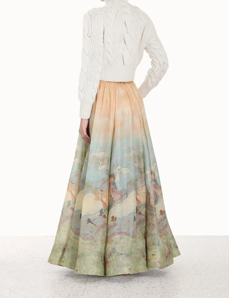 Sale ZIMMERMANN Luminosity Ruched Maxi Skirt