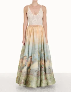 Sale ZIMMERMANN Luminosity Ruched Maxi Skirt