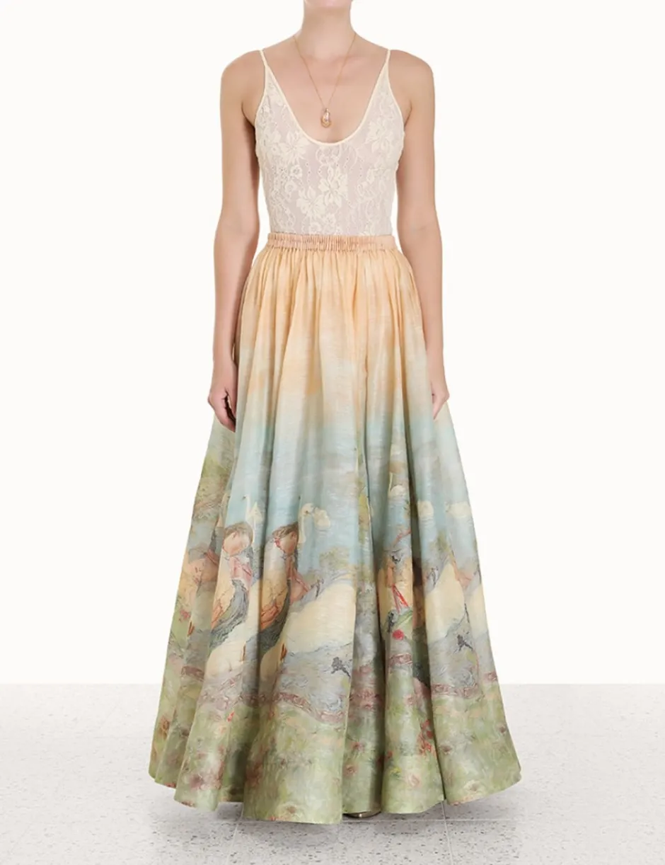 Online ZIMMERMANN Luminosity Ruched Maxi Skirt