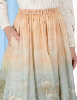 Sale ZIMMERMANN Luminosity Ruched Maxi Skirt