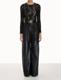 Discount ZIMMERMANN Luminosity Wide Leather Pant