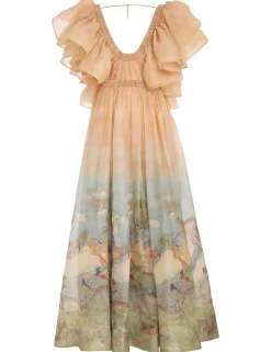 Clearance ZIMMERMANN Lyrical Frill Neck Gown