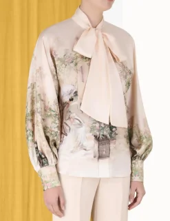Hot ZIMMERMANN Lyrical Neck Tie Blouse