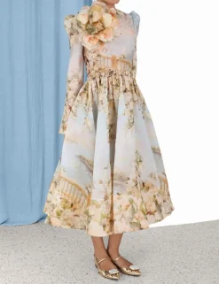 Discount ZIMMERMANN Lyrical Ruched Midi Dress