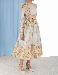 Discount ZIMMERMANN Lyrical Ruched Midi Dress