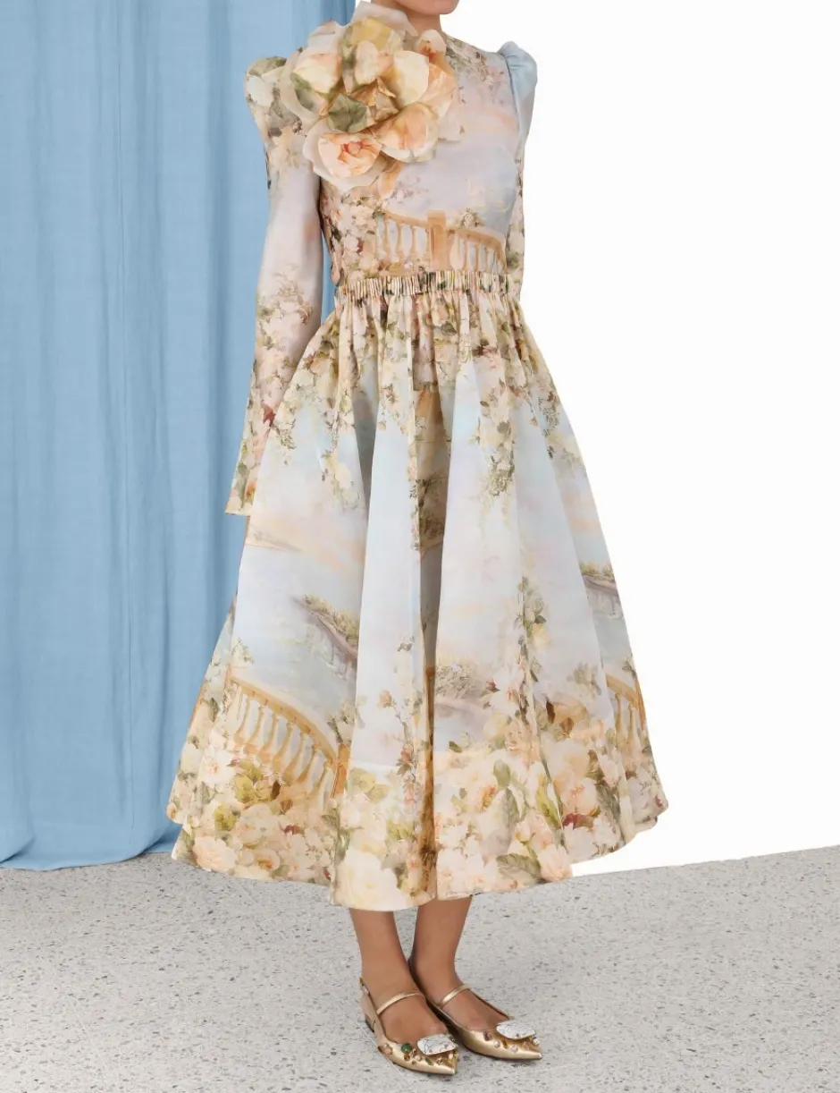 Outlet ZIMMERMANN Lyrical Ruched Midi Dress