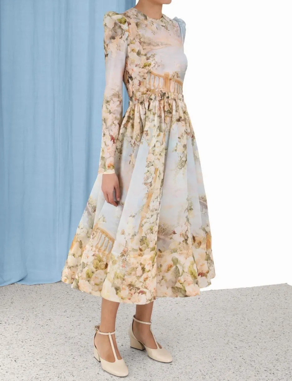 Outlet ZIMMERMANN Lyrical Ruched Midi Dress