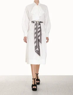 Outlet ZIMMERMANN Lyrical Scarf Tie Shirt Dress
