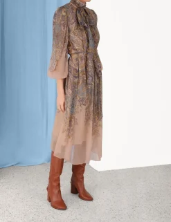 Best ZIMMERMANN Lyrical Tie Neck Billow Dress