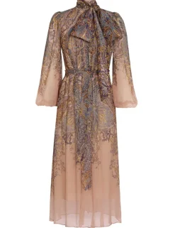Outlet ZIMMERMANN Lyrical Tie Neck Billow Dress