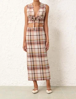 ZIMMERMANN Matchmaker Check Pencil Skirt