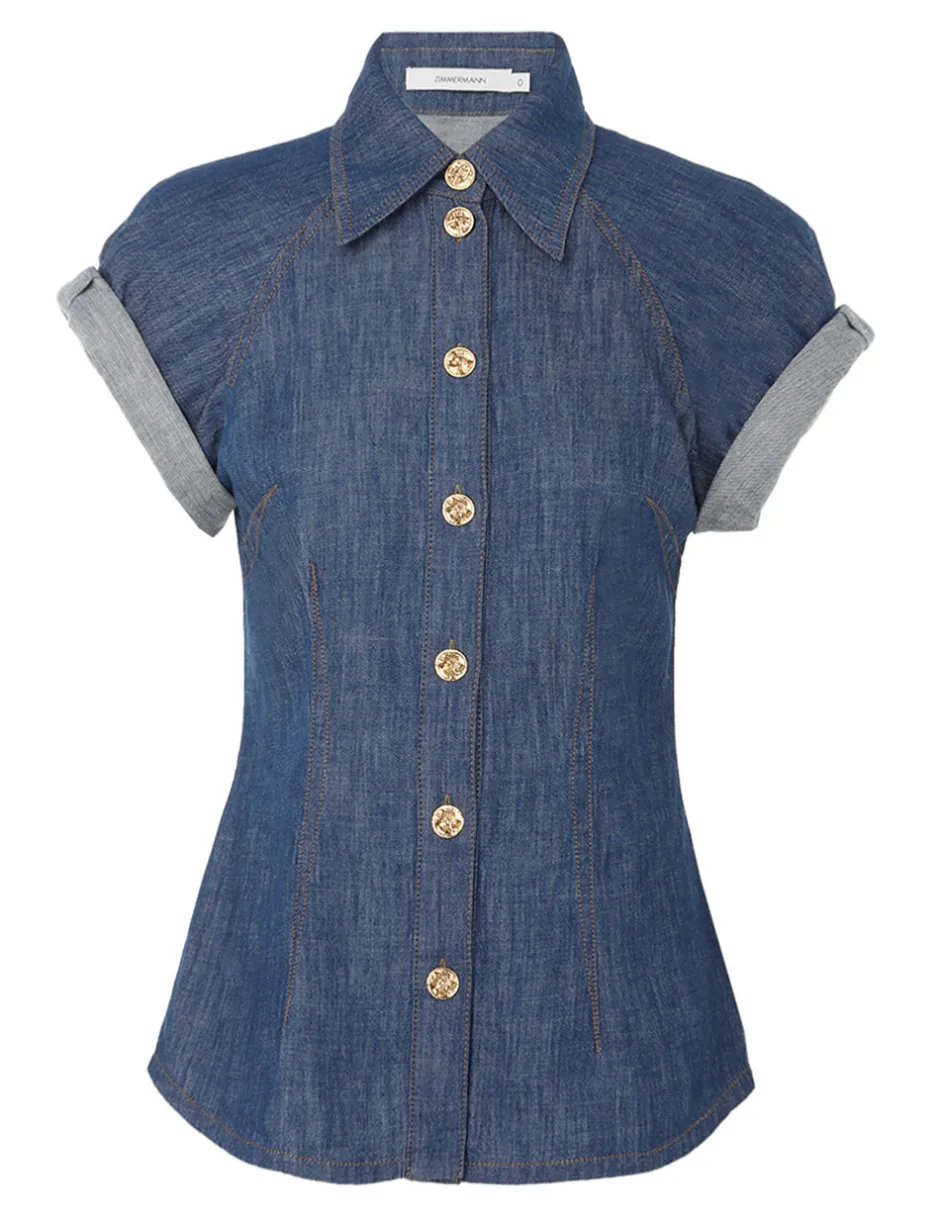 Discount ZIMMERMANN Matchmaker Denim Blouse
