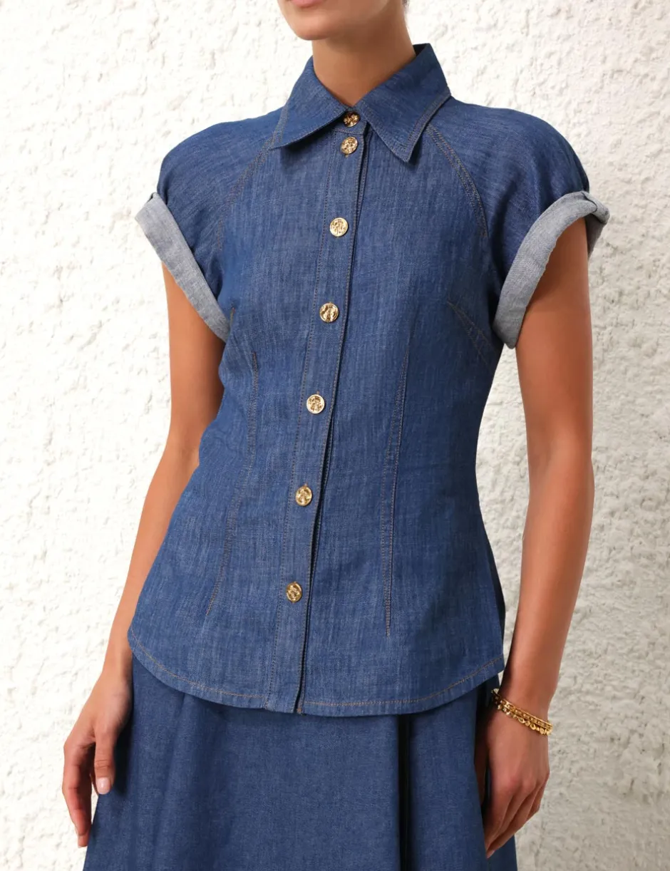 Discount ZIMMERMANN Matchmaker Denim Blouse