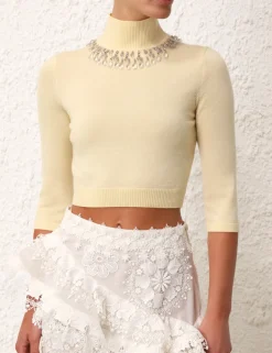 Clearance ZIMMERMANN Matchmaker High Neck Crop Top